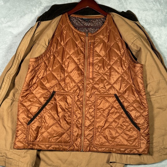 Patagonia Jacket Womens XL Brown Canvas Prairie Dawn 3-in-1 Barn Coat - Picture 6 of 16